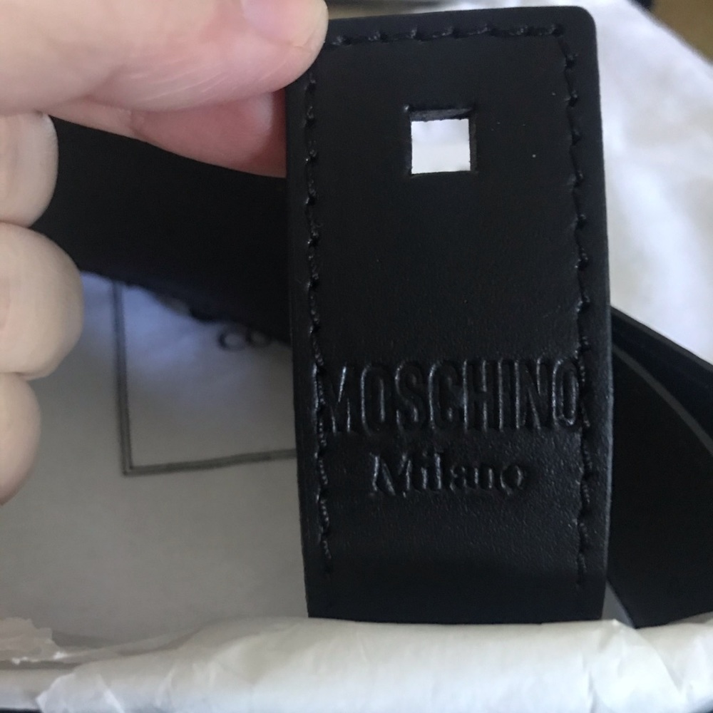 Moschino leather cursive logo belt - Picture 10 of 12